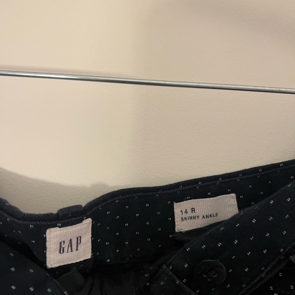 Gap Skinny Ankle Pants- Navy Polka Dot